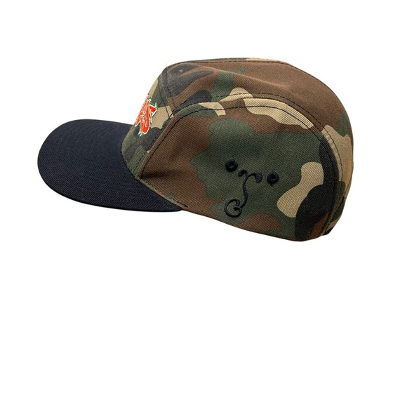 Baked 5 Panel Hat Men Camo Grassroots California Strap Back Cap - Picture 3 of 7